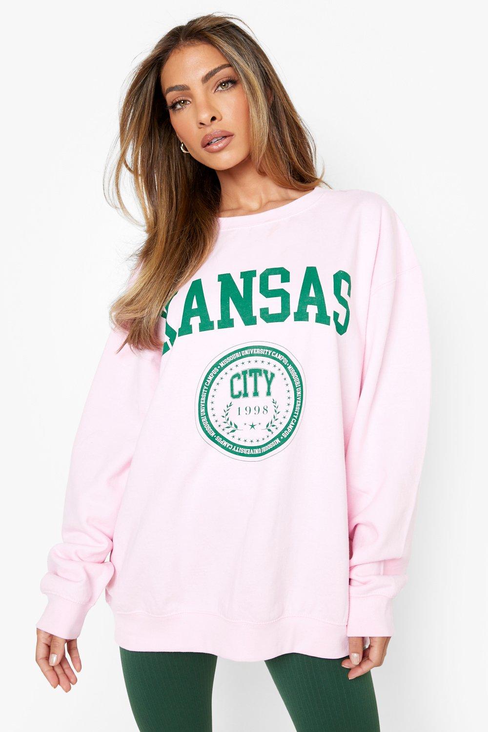 Kansas Printed Oversized Sweater | boohoo UK